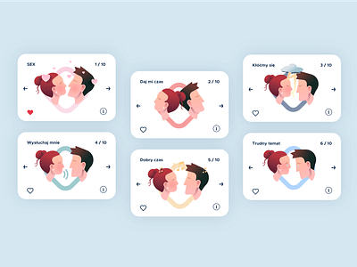 Relate Mobile App - Emotion Cards character design emotions illustration icons light light theme mobile app design ui design