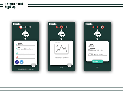 DailyUI 001: Sign Up dailyui profile setup signup tour wine