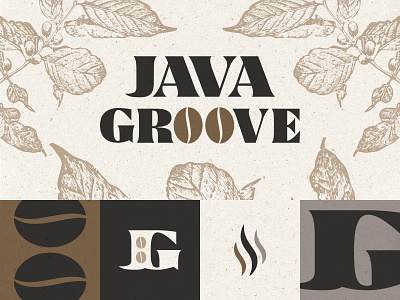 Java Groove Cafe - Rebrand branding cafe coffee coffee bean design jg logo logo mark rebrand restaurant tea typography vintage