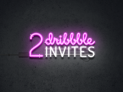 Dribbble Invite draft dribbble giveaway invitation invite neon two