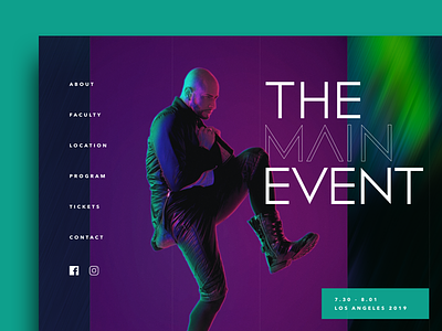 Brian Friedman: The Main Event branding dance dark design logo neon product design typography ui ux uxui web website