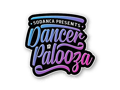DancerPalooza Sticker branding dance dark design flat illustration logo neon sticker typography vector