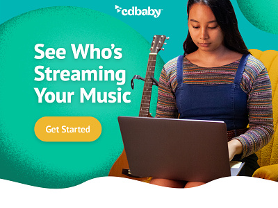 E-Mail Header | CD Baby – "See Who's Streaming Your Music" after effects animated circles email header jpg music photoshop teal yellow