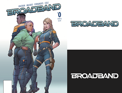 Broadband Logo Design – Angled blue broadband comic books comics logo yellow