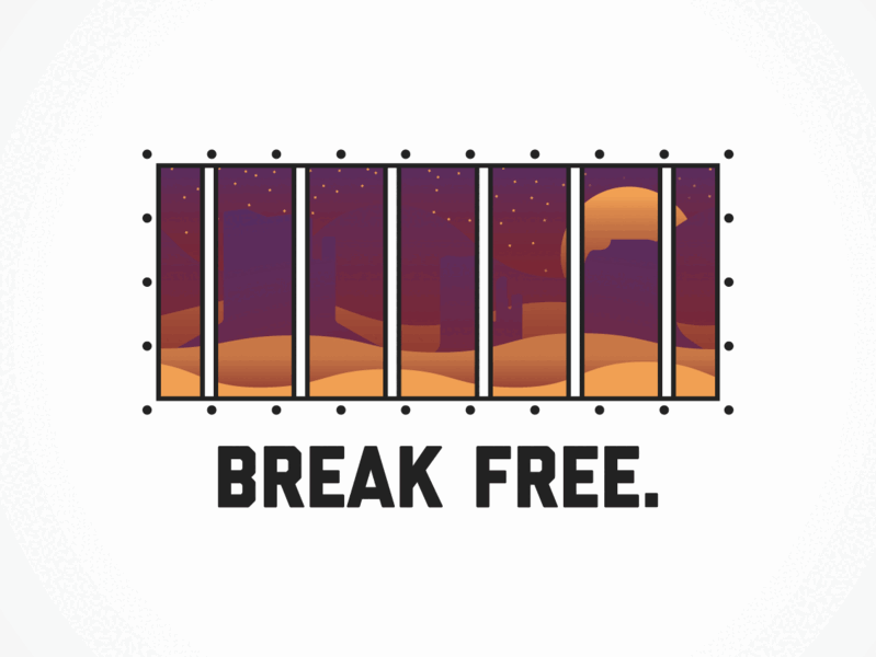 Break Free desert gradient illustration illustrator jail orange prison purple vector yuma