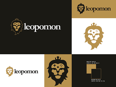Leopomon | Logo Study black gaming gold illustrator lion logo vector video games