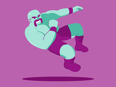Elbow Drop 404 blue editorial elbow drop illustration photoshop purple rumble wrestler wrestling wwe