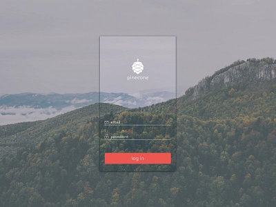 Login UI concept - Pinecone app ios iphone login mobile mountain nature pine simple ui ux