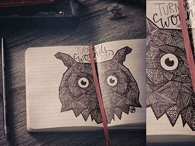 Give a hoot... art clothing design doodle nature notebook owl sketch