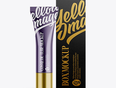 Download Metallic Cosmetic Tube With A Box Mockup HQ 3d animation branding design graphic design illustration logo motion graphics ui vector