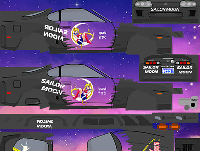 Game Car Theme car design game graphic design illustration photoshop sailor moon theme vector