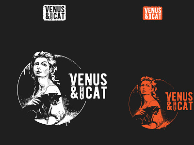 Venus & the Cat aesop black white cat logo off screen orange stencil