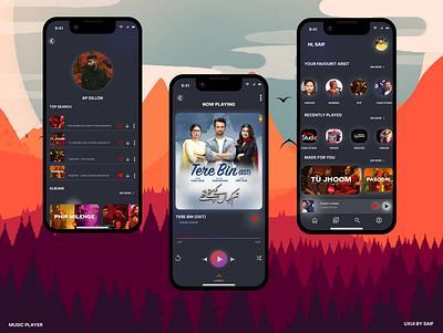 MUSIC APP UXUI 3d animation app appdesign branding design graphic design illustration logo motion graphics ui uidesign userexperience uxui web webdesigner