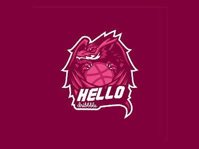 Dragon Dribbble Debut dragon esport logo mascot sport wings