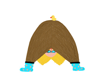 it's me 6 art body cartoon character cute design doodle hair illustration little yellow duck sock yellow