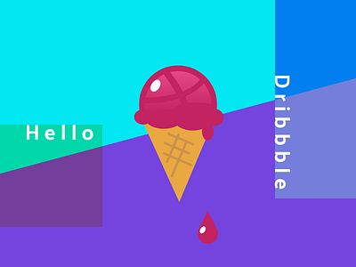 Hello Dribbble! :) colors debut dribbble first shot hello ice cream