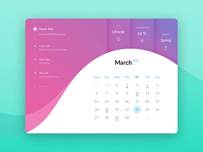 Calendar ui element