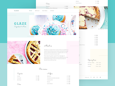 One page bakery concept bakery baking clean one page pastel simple website white