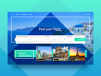 Travel tickets landing page homepage landing order page square tickets travel