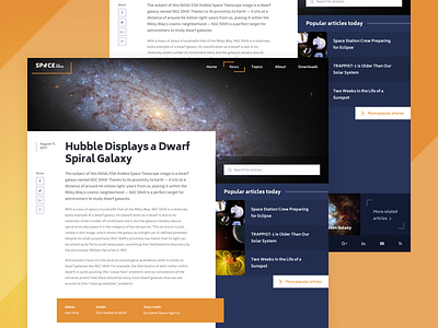 Article Layout Dribbble article blog blue news orange page website