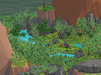 Osmer Level — Beaten Path PC Game 3d art cinema4d design fantasy forest game gamedev garden illustration indie island isometric lake low poly lowpoly nature unity