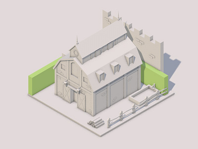 House #2 3d art cinema4d grayscale house isometric low poly lowpoly medieval middle age rome