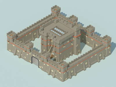 Castle Upgrade 3d art cinema4d grayscale house isometric low poly lowpoly medieval middle age rome