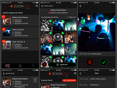 Photography Admin Panel App admin app application approve dark dashboard gallery ios notification photography