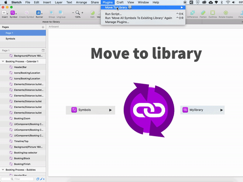 Move to library Sketch Plugin