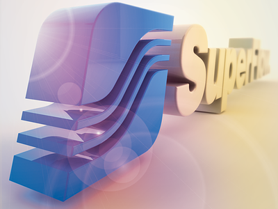 SuperFlow 3D 3d blur depth of field lens flare logo typography
