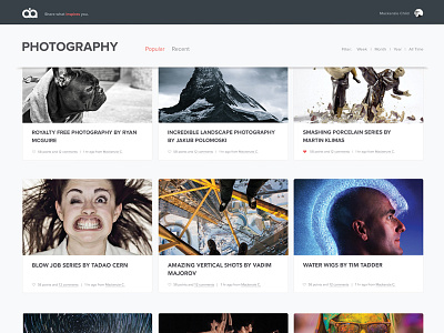 Share What Inspires You ui web app web design