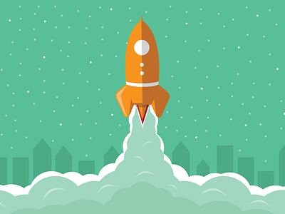 Rocket flat illustration rocket