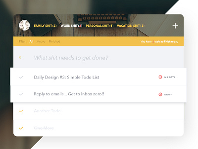 Daily Design 003 - Get Shit Done (Todo List Application) daily design dailyui todo list ui widget