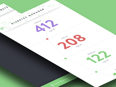 Daily Design 006 - Diabetes Management App daily design diabetes graph ios timeline ui ux