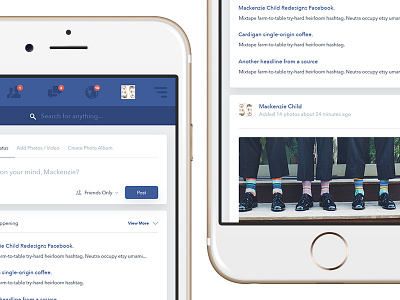 Daily Design 016 - Redesigning the Mobile Facebook Feed daily design daily ui facebook facebook redesign ios mobile ui ux