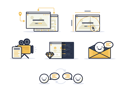 Daily Design 023 - Illustrations (For my personal site) daily design daily ui icons illustration