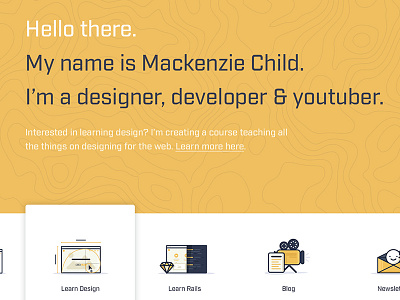 Daily Design 024 - MackenzieChild.me Landing Page Concept daily design daily ui homepage illustrations landing page ui ux