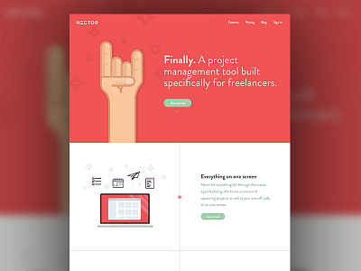 Daily Design 042 - Hector Homepage Design Part 2 (Illustrations)