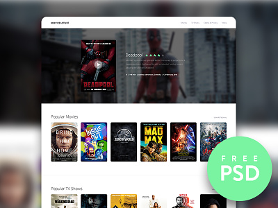 Movie & TV Show Trailer Concept homepage landing page movies trailer ui ux