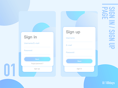 Sign in/sign up page ui100day