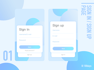 Sign in/sign up page