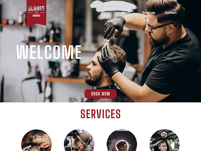 Blades Barbers - Home page design ui ux web