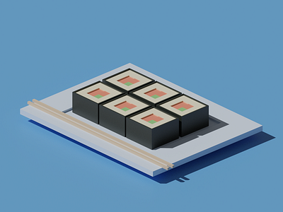 Sushi 3D Illustration