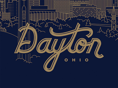 Dayton, Ohio dayton illustration lettering line drawing ohio script type typography