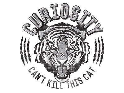 Curiosity cat curiosity illustration t shirt tiger