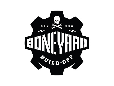 Boneyard Build-Off Logo build dayton gear skull tools wrench