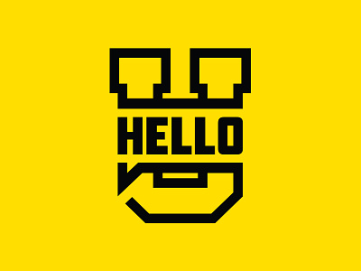 HelloU black block letter bubble college hello talk university yellow