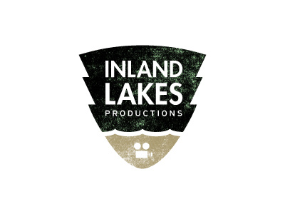 Inland Lakes Concept badge film logo texture tree typography