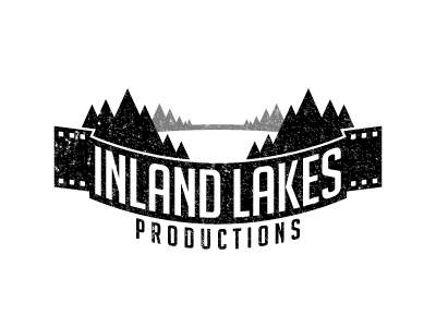 Inland Lakes Logo film lake logo texture trees typography