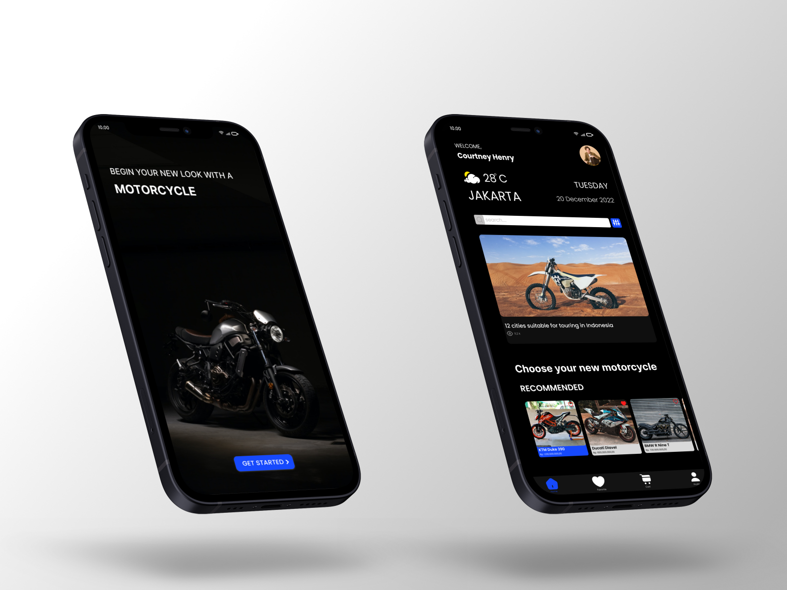 Motorcycle App by Dwi Firmanto on Dribbble